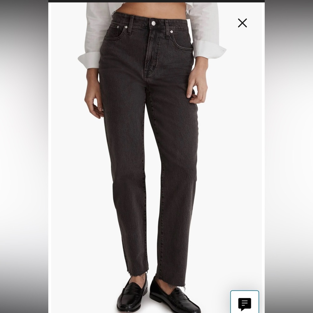 Madewell the Perfect Vintage Straight Jean black wash size 26